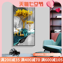 The Property Deer Xuanguan Decoration Painting Vertical Section Nordic Xuanguan Painting Modern Simplicity Enter The Family Aisle Background Wall Painting Light And Luxurious Wind