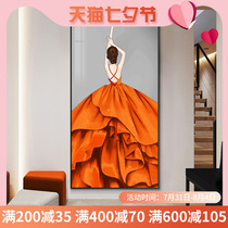 Entrance Xuanguan Decoration Painting Beauties Figure Living Room Background Wall Painting Modern Brief Corridor Aisle Hanging Painting Vertical