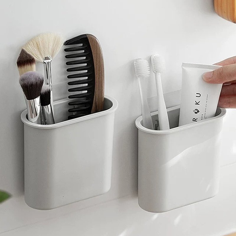 Toilet Creative Wall-Suction Toothbrush Bathroom Without Punch Wall Wall-free Toothbrush Carrier