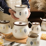 Японская банка для сала, керамическая, устойчивая к высоким температурам, масло, банка для острого перца чили, практичная и прочная домашняя кухонная банка для приправ, соляная банка