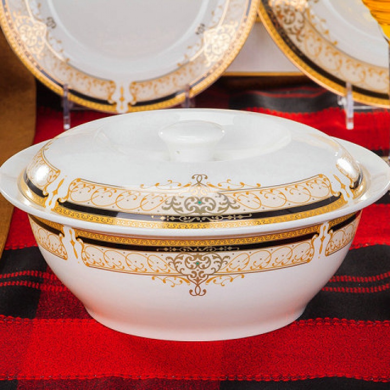Authentic jingdezhen ceramics ipads bowls plates household contracted Nordic 56 head cutlery set gift box