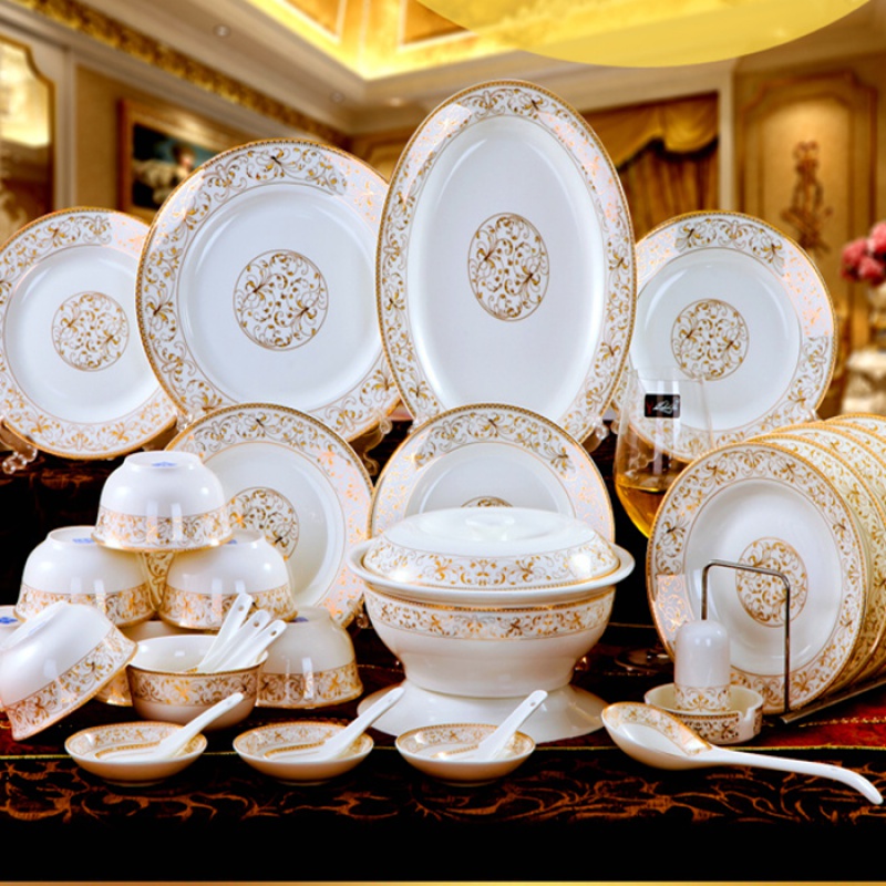 Tableware ceramics dishes suit household gift high anti hot bowl of ipads China Tableware suit your job