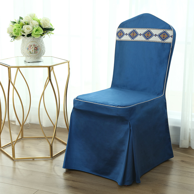 Tribute Satin Hotel Chair Cover Conjoined Modern Minimalist Dining Chair Cover Hotel Eu Style Banquet Table Bench-Taobao