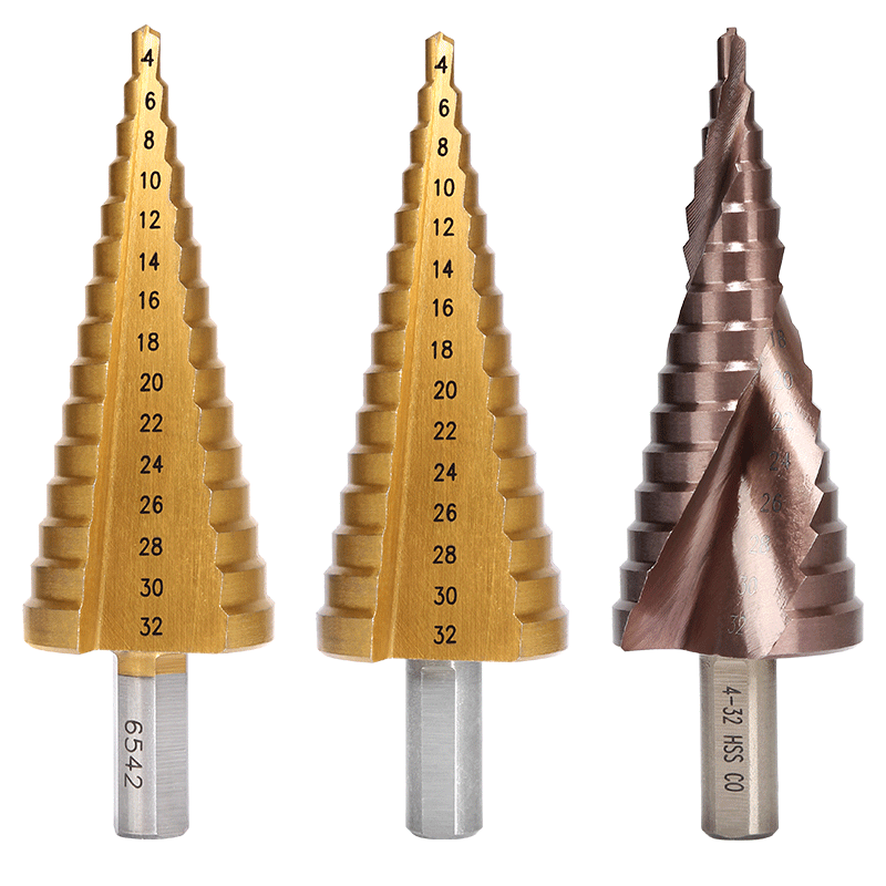 Husen Pagoda drill bit punching steel thickened metal hole opening tool multi-function ladder containing cobalt conical shape