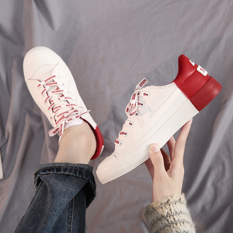 Pull back women's shoes small white shoes women's 2022 new autumn Korean version students all-match Vanke co-branded canvas shoes
