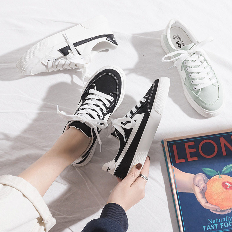Pull back women's shoes black canvas shoes women's 2022 new student Korean version autumn all-match tide shoes low-top casual sneakers