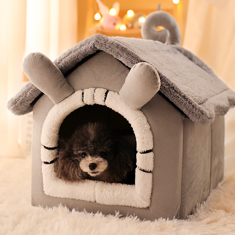 Dog kennel small dog house winter warm sleep with the cat kennel four seasons can be dismantled pet bed doghouse supplies
