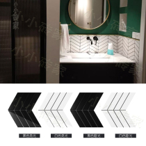 Toilet tile mosaic Fishbone bathroom Nordic background wall Diamond kitchen floor tile white brick balcony wall tile