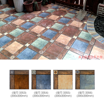 American country balcony non-slip floor tiles Pastoral style antique tiles Courtyard aisle tiles Bathroom floor tiles 300