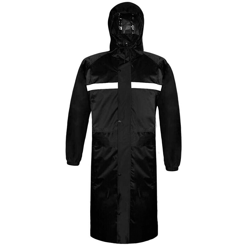 Safety Reflective Strips Long Wind Clothing Raincoat Traffic Caution Duty Outdoor Riding Security Patrol Standing Guard Special Raincoat