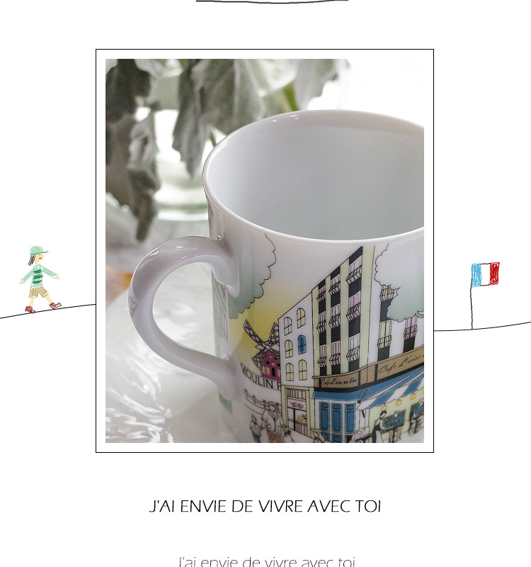 Japan Narumi sound move sea travel keller French street ceramic cups water cup cup gift box