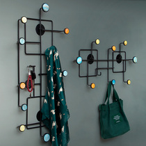 Key clothes hanging clothes hook wall-mounted wall free of punch creativity Xuanguan entrance door wall hanging clothes and hat shelf