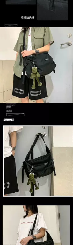 Yamamoto wind messenger bag class Mori Department Phiên bản Hàn Quốc màu đỏ lưới của Nhật Bản và Hàn Quốc túi lười gió street trend túi lười - Túi của con người