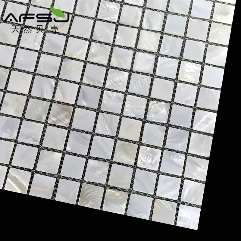 afsj shell mosaic white mesh parquet minimalist modern bar room Bathroom Living Room Genguan Background Wall Spot