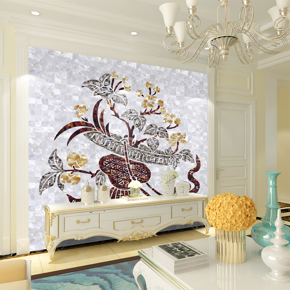 afsj Shell mosaic European puzzle background wall Living room entrance bedroom modern parquet decorative painting