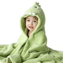 儿童浴巾男孩女孩可穿新生婴儿洗澡速干吸水斗篷宝宝带帽浴袍裹巾