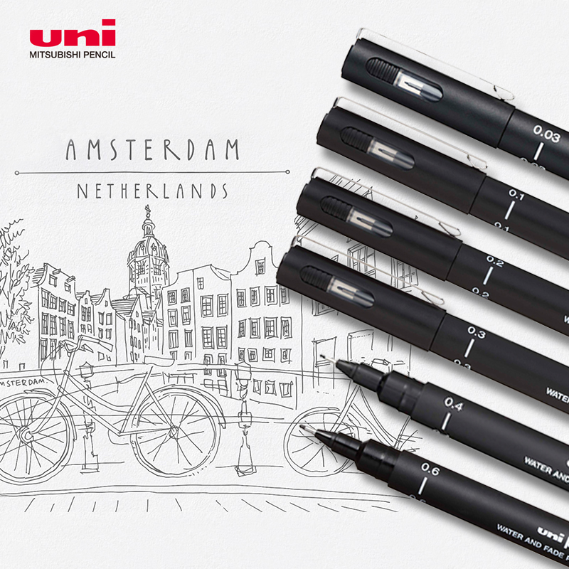 Japan Uni-Mitsubishi Needle Tubing Pen Drawing Waterproof Painting Fine Art Exclusive Comic Sketching Sketching Sketching Pen Sketching Pen Sketch Pen Sketch Pen Sketch Pen PIN-200 High Light Pen Speed Write