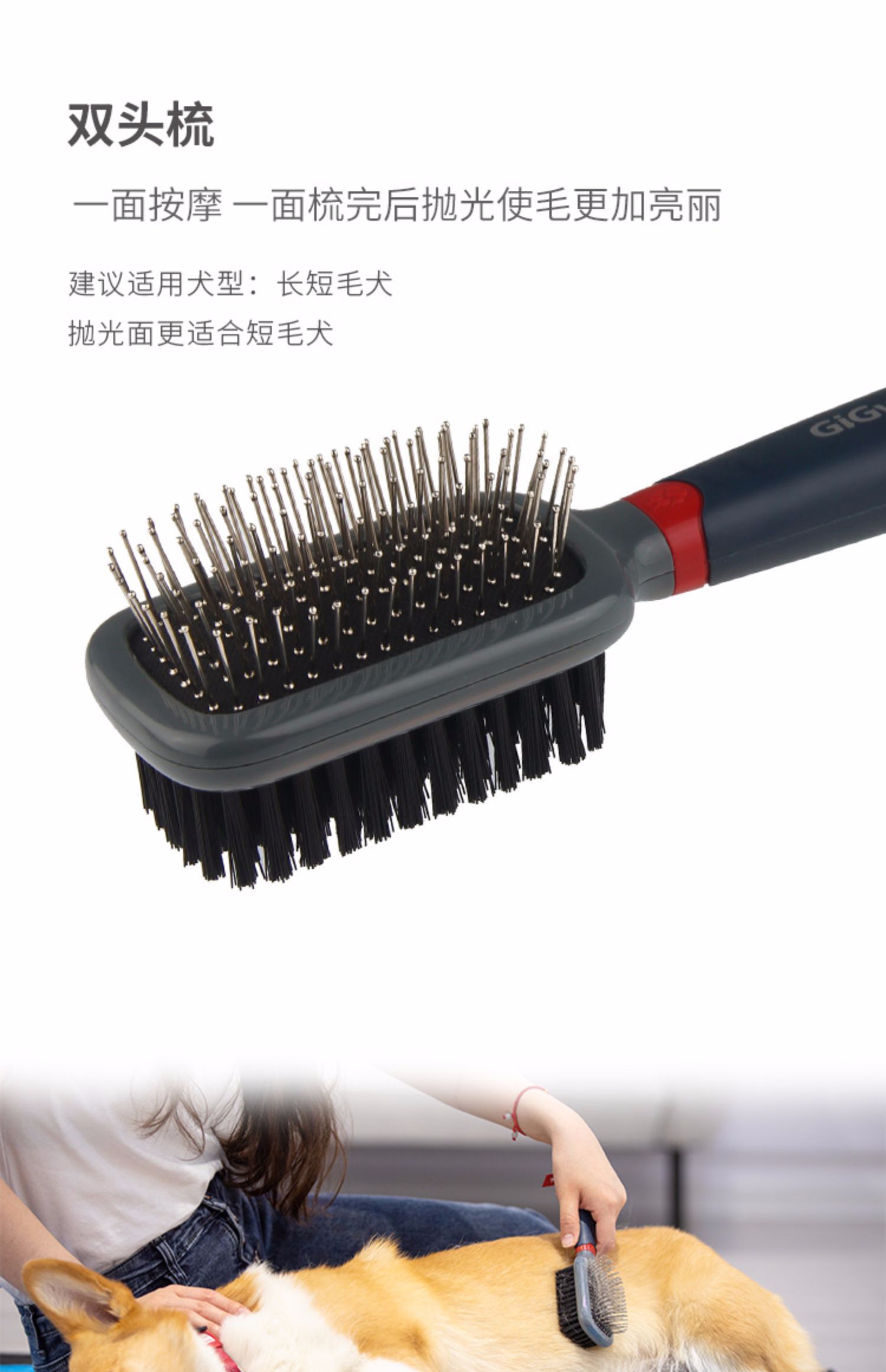 GiGwi đắt tiền cho thú cưng chải lông chó chải mèo chải tóc chải tóc chải tóc - Cat / Dog Beauty & Cleaning Supplies 	găng tay chải lông chó	