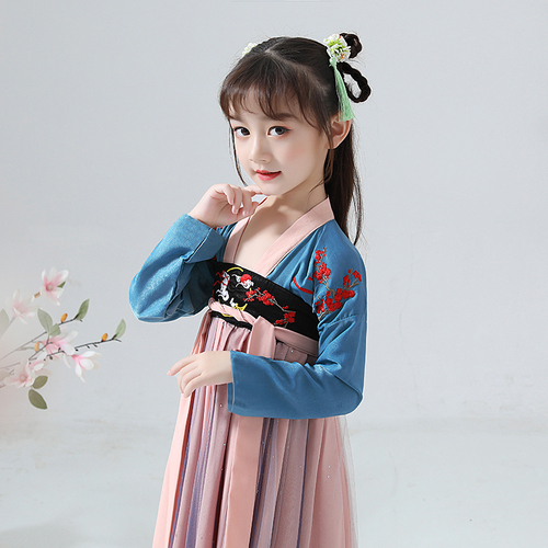 Chinese Hanfu girl childrens performance costume Chinese style ancient costume stage dress