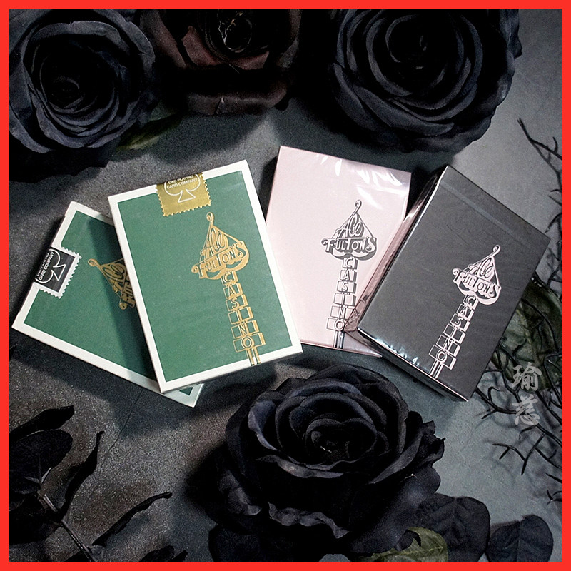 (Yu Ci Collection)Fulton Fultons Black Green Gold Pink Imported Collectible Card Flower Cut Poker