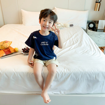 Boy summer suit Baby handsome trend mens clothing Child boy summer thin pure cotton short-sleeved childrens clothes