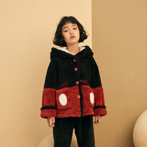 Childrens pajamas autumn and winter flannel home soft girl suit fashion warm personality sweet girl home clothing