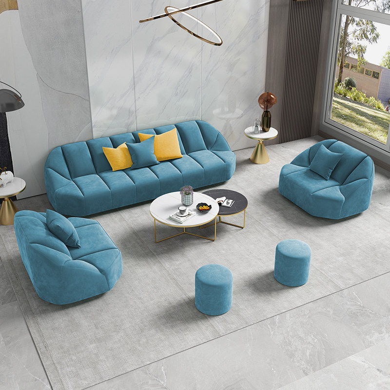 Nordic fabric sofa living room small apartment simple modern net red light luxury single small sofa furniture combination set