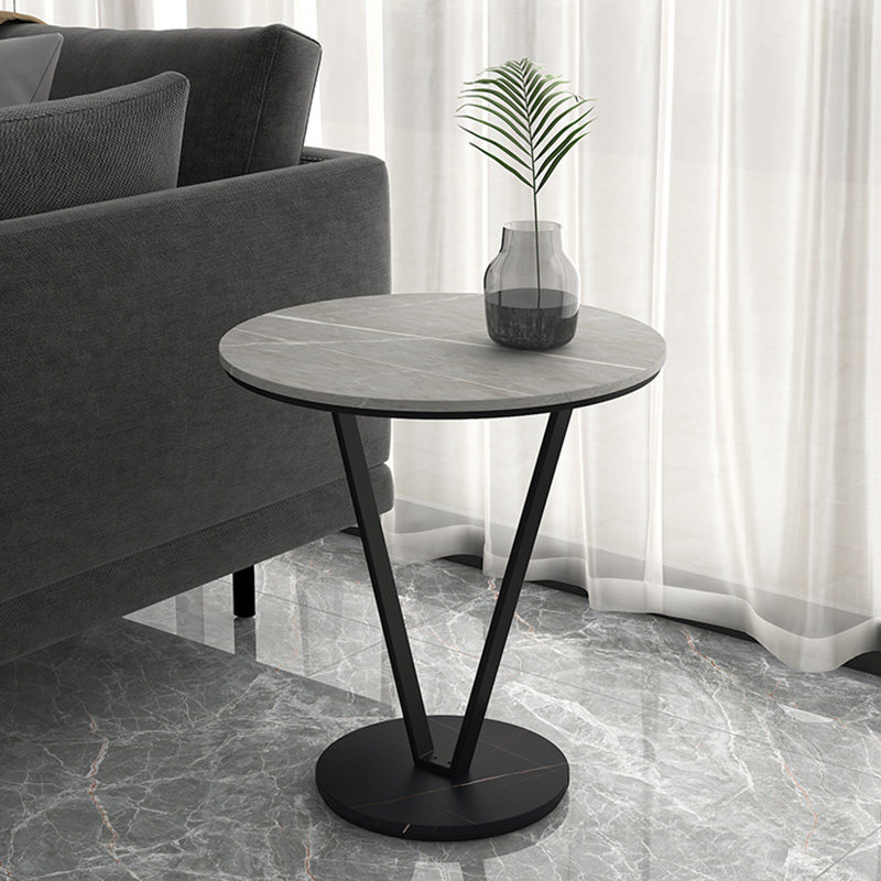 Slate light luxury minimalist side table living room sofa next to small round table Nordic balcony marble corner table coffee table