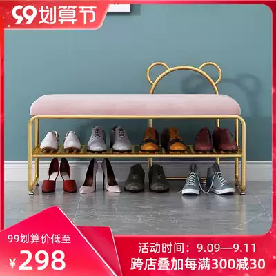 Shoe stool home door Net red creative stool soft bag cushion long bench wearing shoes stool shoe rack shoe cabinet bench