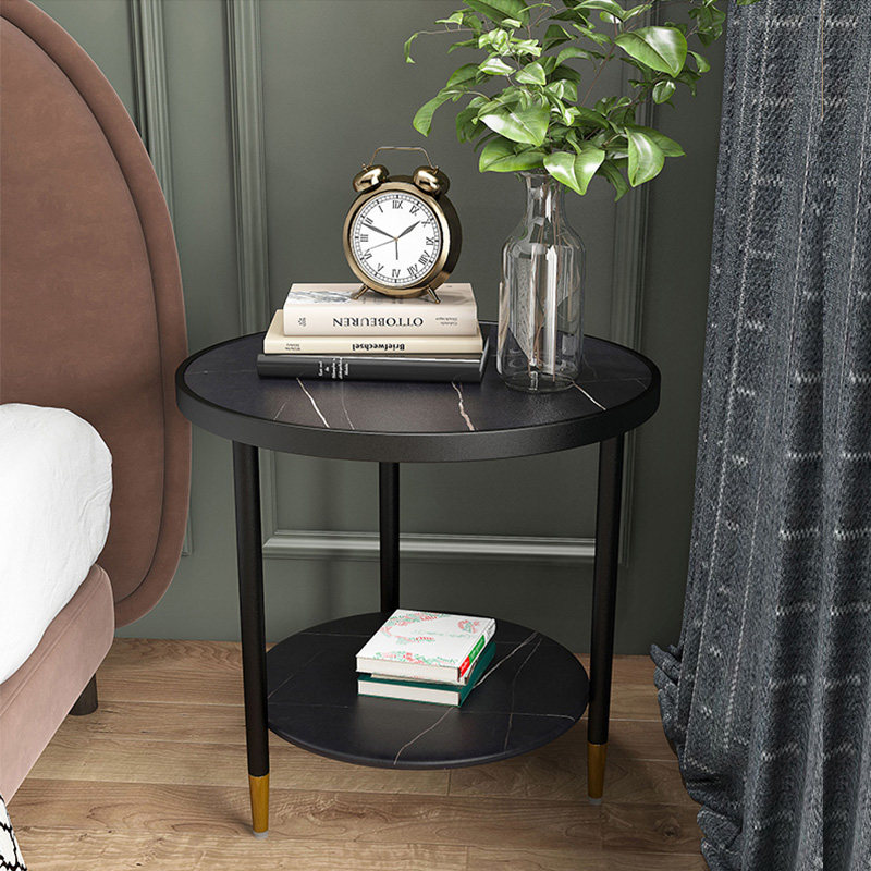 Nordic marble rock slab side coffee table light luxury bedside table living room sofa side cabinet corner balcony small round table