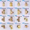 All brass 4-point inlet pipe joint internal and external teeth 4-point brass butt internal and external wire choke plug Copper live connection three-way elbow