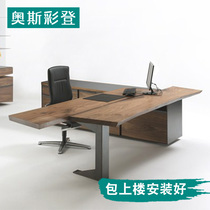 Creative personality solid wood boss table president desk desk office furniture log board big class