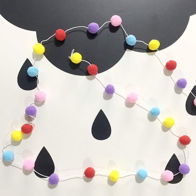 ins Nordic style home decoration Macaron color hair ball string hanging decoration