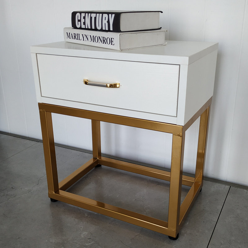 Simple modern iron bedside table bedroom ins wind light luxury net red bedside table simple Nordic bedside storage cabinet