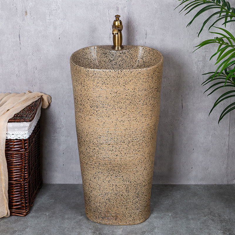 Column-type outdoor column basin wash basin ceramic balcony vertical washbasin Floor-to-ceiling washbasin integrated