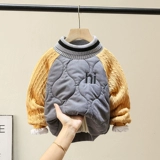 Утепленная толстовка для мальчиков, детский пуховик, приятное телу детское удерживающее тепло термобелье, 2020, увеличенная толщина, в западном стиле