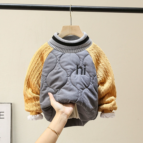 Утепленная толстовка для мальчиков, детский пуховик, приятное телу детское удерживающее тепло термобелье, 2020, увеличенная толщина, в западном стиле