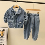 Весенний детский джинсовый осенний комплект для мальчиков, коллекция 2021, в западном стиле, 2-9 лет