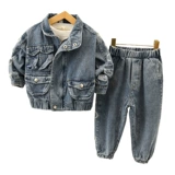 Весенний детский джинсовый осенний комплект для мальчиков, коллекция 2021, в западном стиле, 2-9 лет