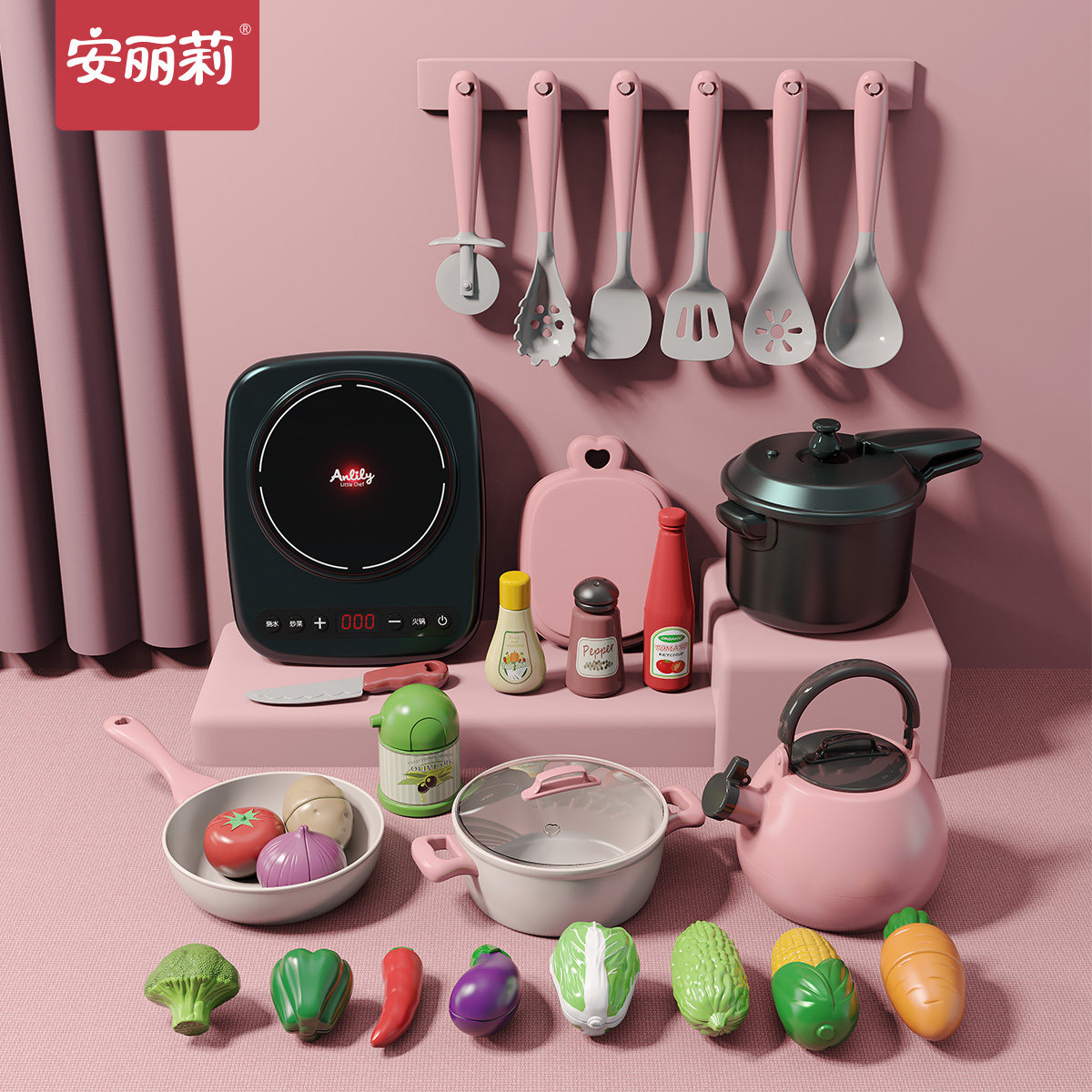 Children Cut Fruit Toy Vegetable Chopped Leech Baby Dress Home Wine Kitchen Cooking Simulation Big Cookware Induction Cookware