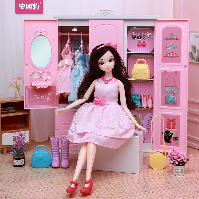 Anlilie Doll Toy Girl Emulation Princess 100 Change Clothes Closet Beauty Hair Changing Dress Foreign Doll Set Girl 6 years 3