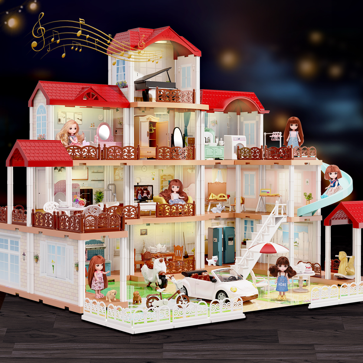 Children's children's house dressed as home wine girls Toys 3-year-6 Princess Castle Villa Girl House Toy House Presents