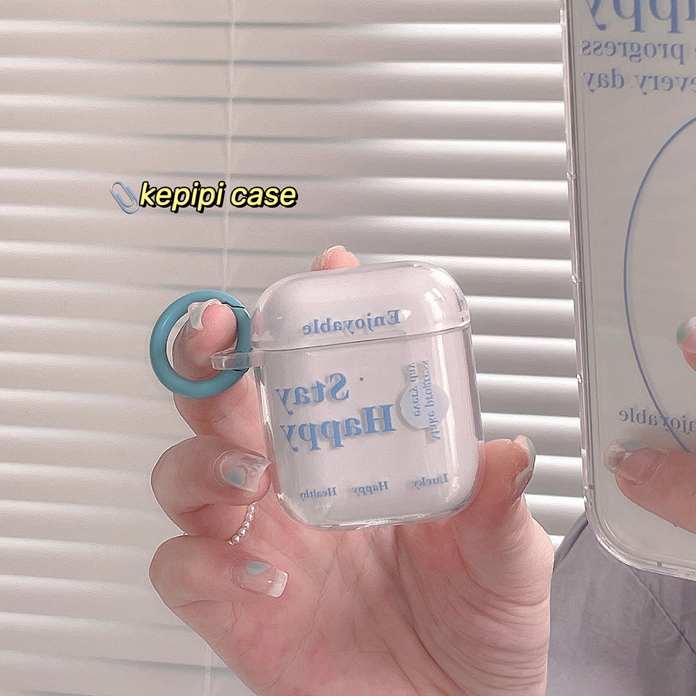 Summer fresh blue simple applicable airpods protective sleeve pro3 Apple wireless headset soft shell 1-2 generation transparent