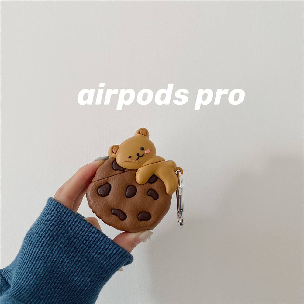 Orange eyes ins cute cookie bear suitable for airpods protective sleeve pro3 Apple wireless headset soft shell 2 generation