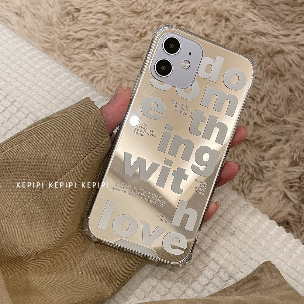 Japan and South Korea ins trend mirror letters suitable for iPhone12ProMax Apple 13 mobile phone protective shell 11 personality creative X