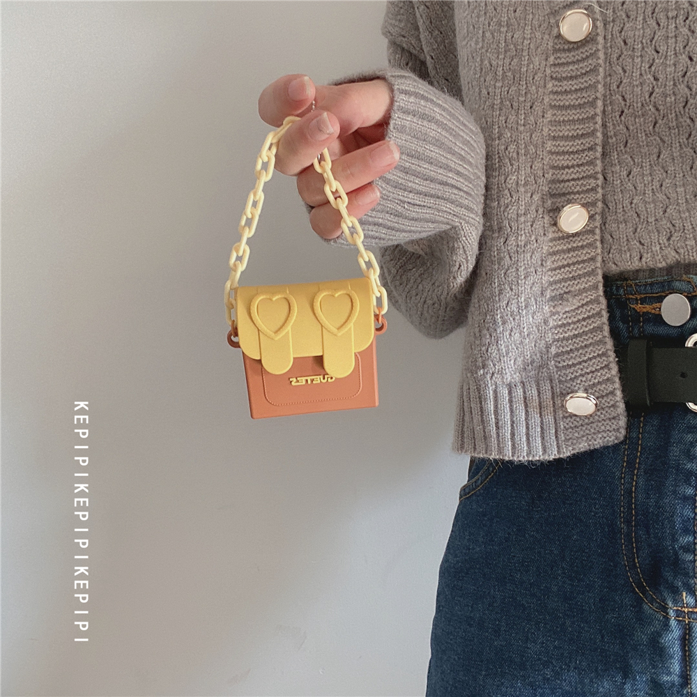 Three-dimensional bag chain suitable for airpods2 generation protective sleeve silicone three-dimensional soft shell Apple bluetooth earphone shell female