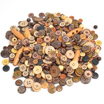 Resin wood coconut shell button DIY handmade button painting material package kindergarten round button color button