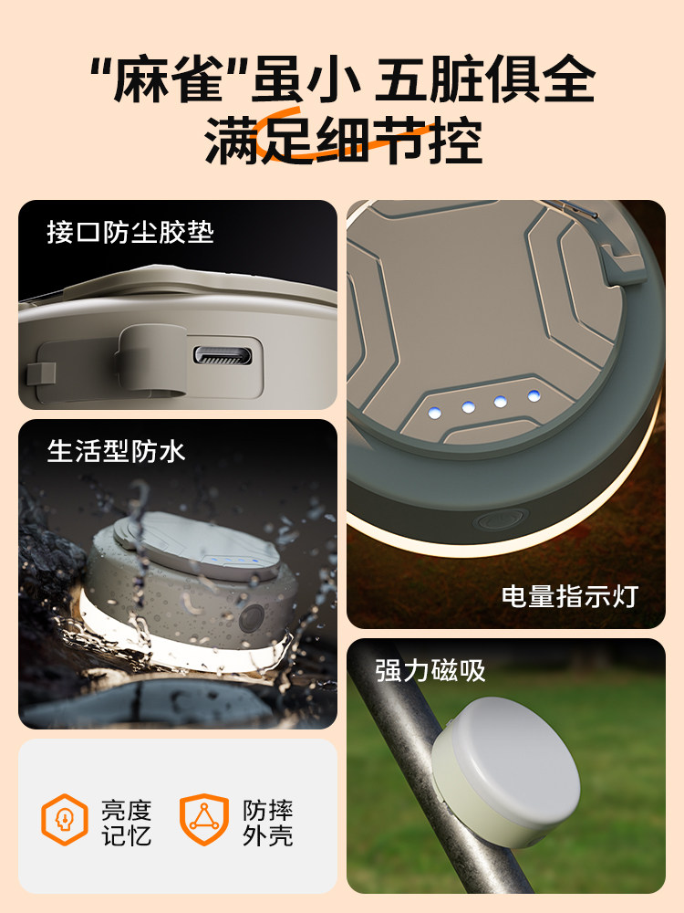 Wenwei Portable Camping Light, Outdoor Long-Lasting Tent Light, Power Outage Emergency Light, Camping Light, Rechargeable Lighting