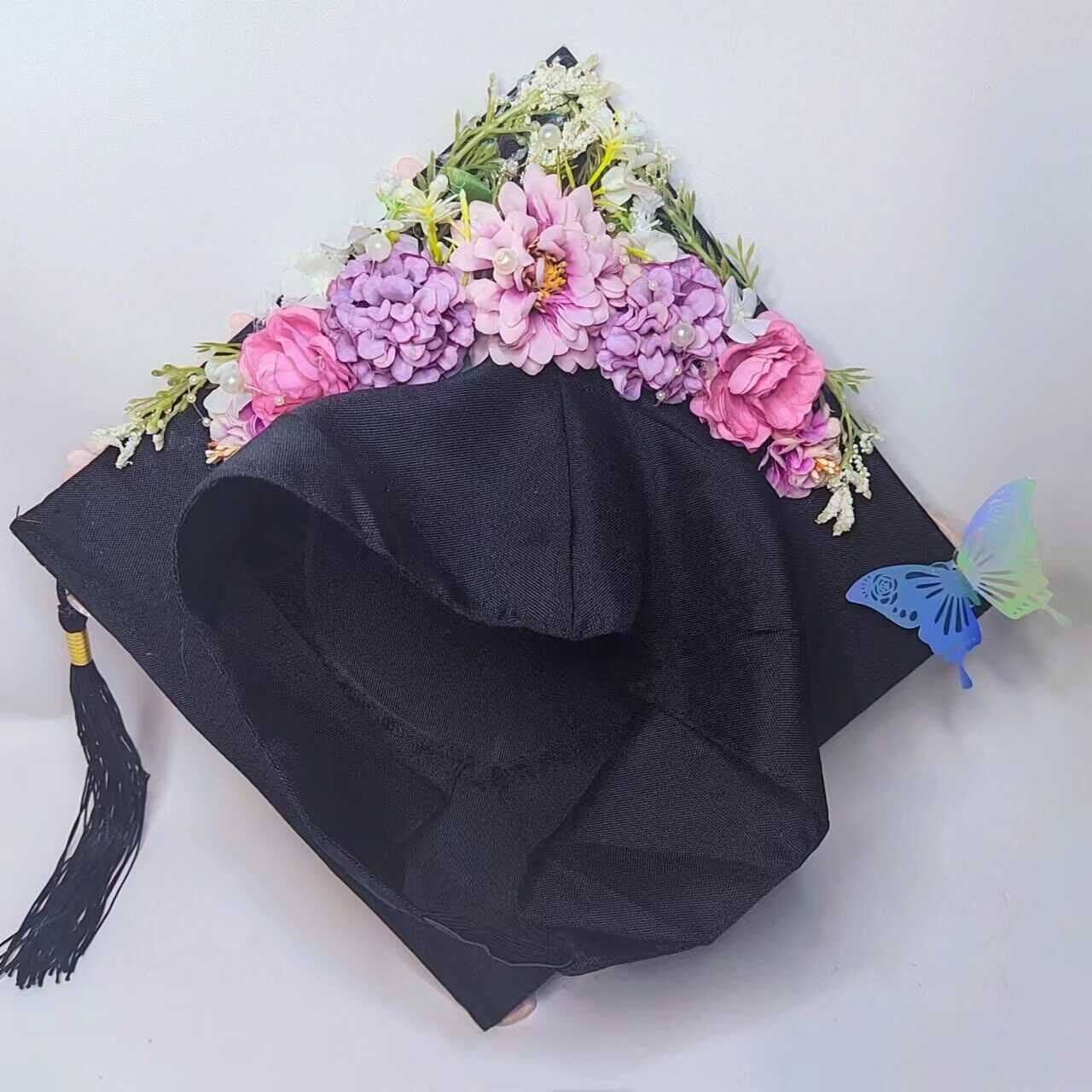 学士帽diy成品毕业博士硕士大学位帽儿童幼儿园簪花装饰-阿里巴巴
