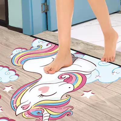 Pink unicorn floor stickers net red ins girl bedroom door floor stickers Wall stickers creative decoration self-adhesive